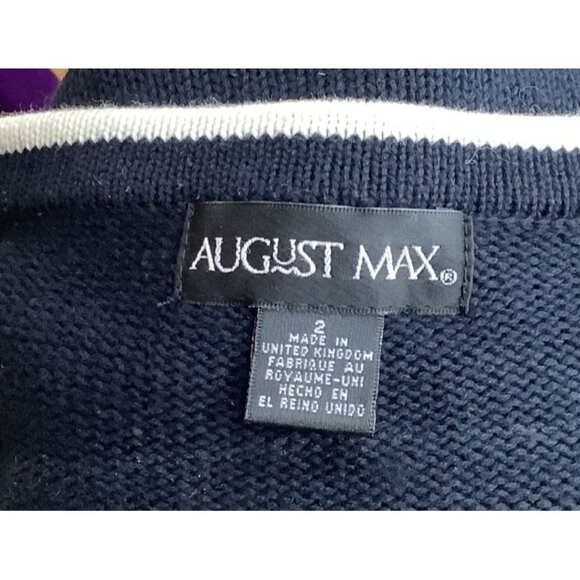 August Max Navy Lighthouse Sweater Cotton Blend Womens Knit Pullover Size 2 - Picture 5 of 8